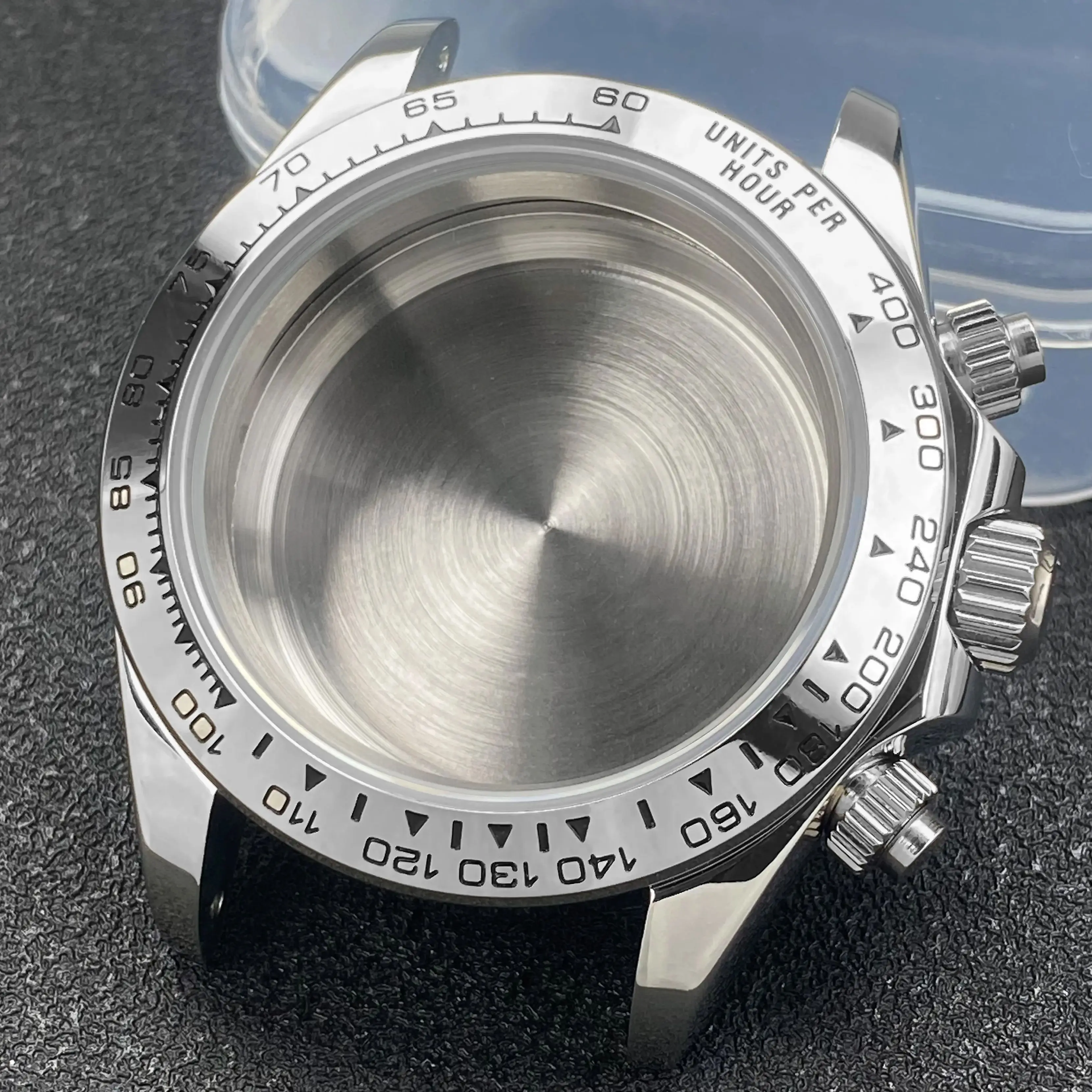 

VK63 Case 39mm Sliver Sapphire Glass Watch Case Fit VK63 Quartz Movement Watch Accessories Stainless Steel Watch Strap