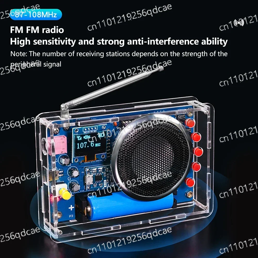 

Набор для самостоятельной сборки FM-радиоприемника с OLED-дисплеем, перезаряжаемый, 87-108 МГц, для отработки навыков пайки, RDA5807