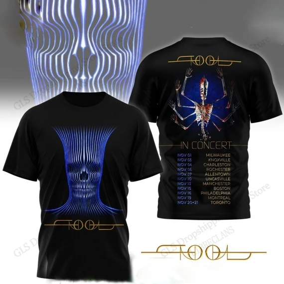Vintage Heavy Metal Rock Tool Band Tour 3D Print T-shirt Men Women Fashion Hip Hop Short Sleeve Tops Tees Men Clothing tee shirt