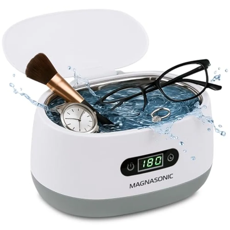 

Magnasonic Ultrasonic Cleaner - 20oz Tank Ultrasonic Jewelry Cleaner and Ultrasonic Retainer Cleaner Digital Timer 5 Cleaning M