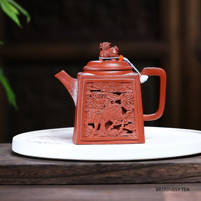 Tradition Handmade Yixing Purple Clay Teapots Animal Pattern Tea Pot Household Beauty Kettle Chinese Raw Ore Zisha Tea Set 250ml