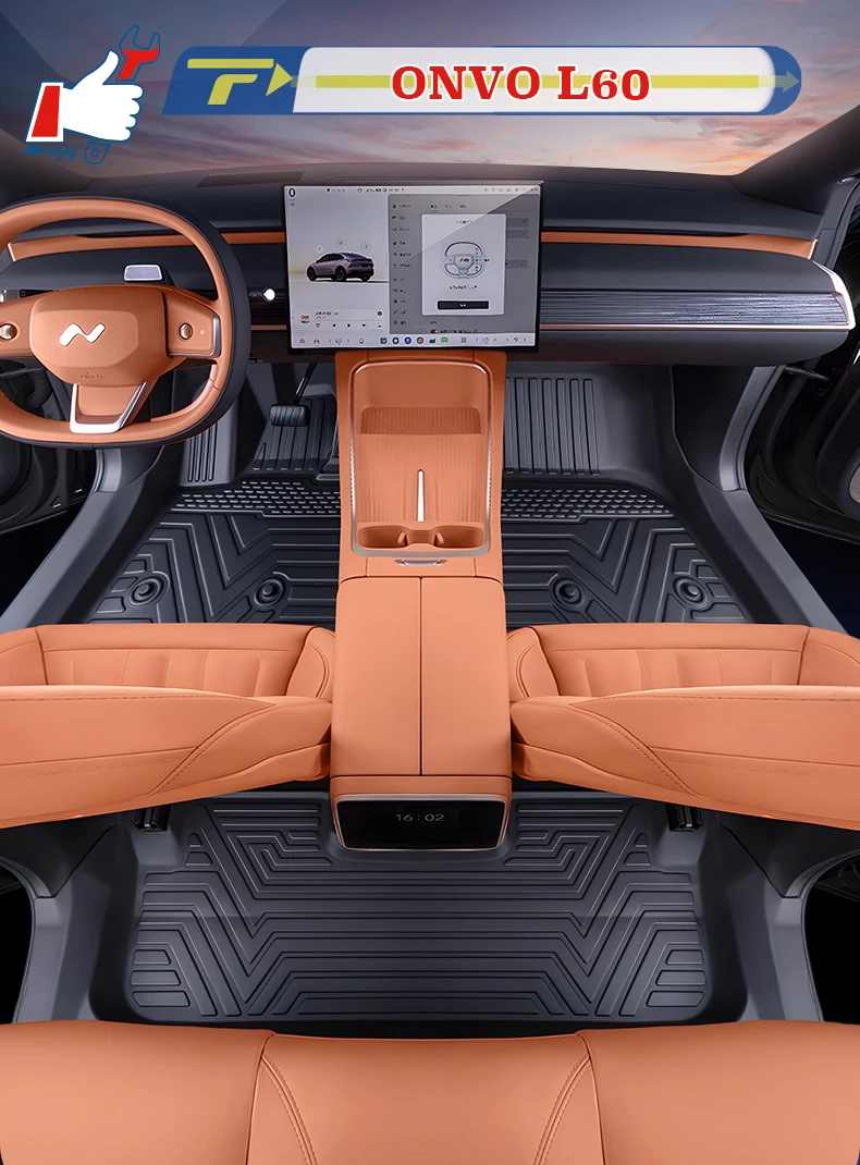 

Автомобильный коврик с левым рулем для ONVO L60 2024, полностью окруженный коврик для ног, напольный коврик, водонепроницаемый коврик