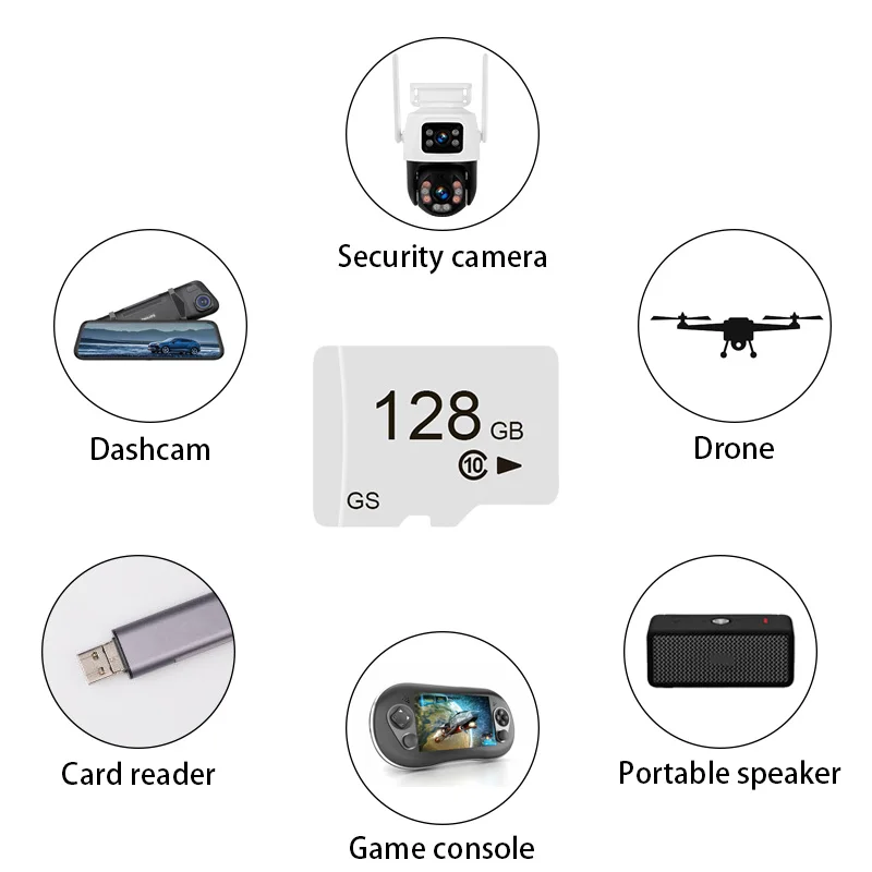 2PCS Micro TF SD Card 16GB 32GB 64GB 128GB High Speed Memory Card for Home Security Surveillance Camera Video Record