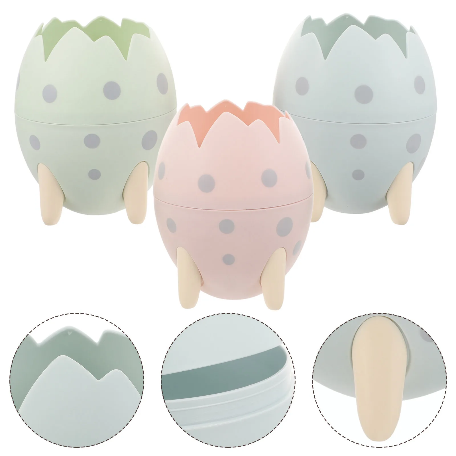 3 قطع من حاوية أقلام بيضة الديناصور، منظم فرش المكياج، مكتب مزخرف، حامل قلم مرتب وعملي #4