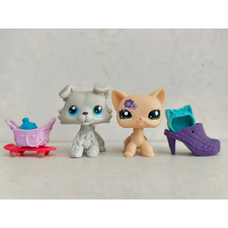 2pcs/lot LPS Figure pet shop Cat Dog #363#1962 W/Accessories Littlest Pet Shop toy