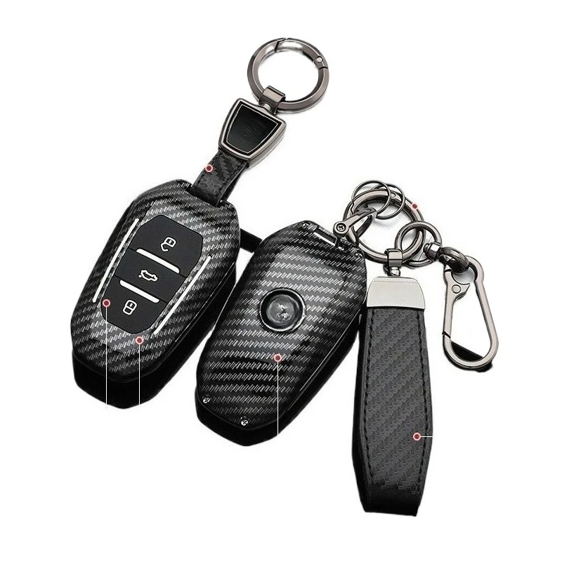 

ABS Key Fob Cover for Peugeot 408/508/408X/508L/4008/5008/301/308, Durable Plastic Protective KeyCase Shell with Keychain
