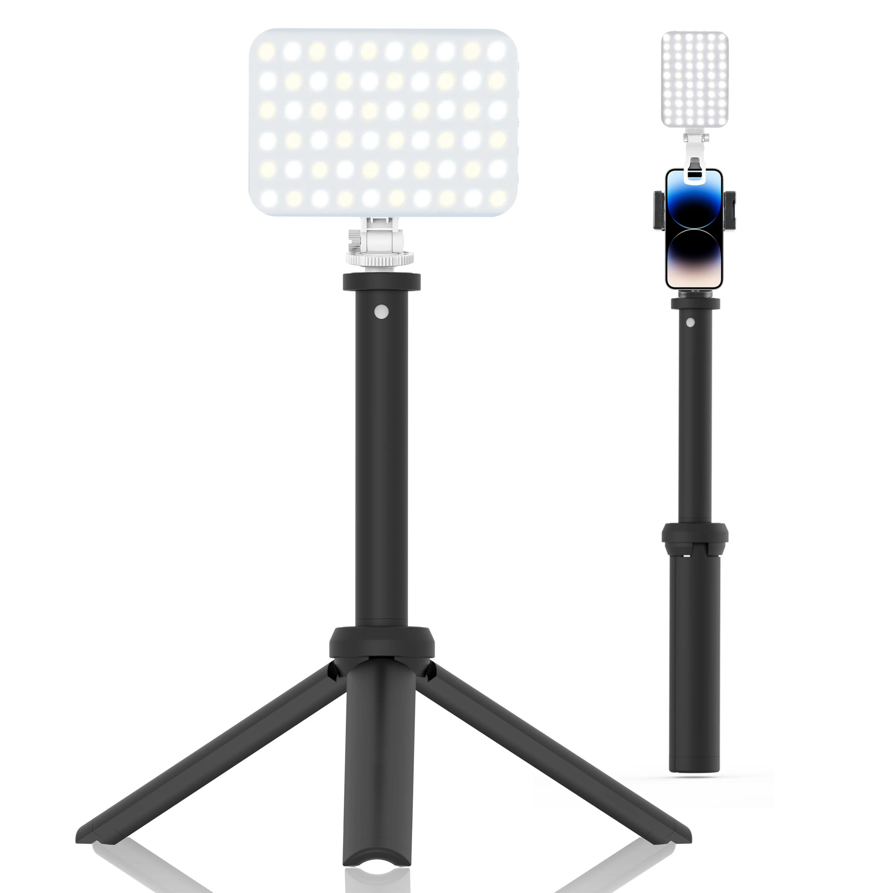 Led Photo Fill Light Dimmable Adjustable Stand,for Phone,iPhone,Photography Video Lighting for Video Recording Streaming Filming