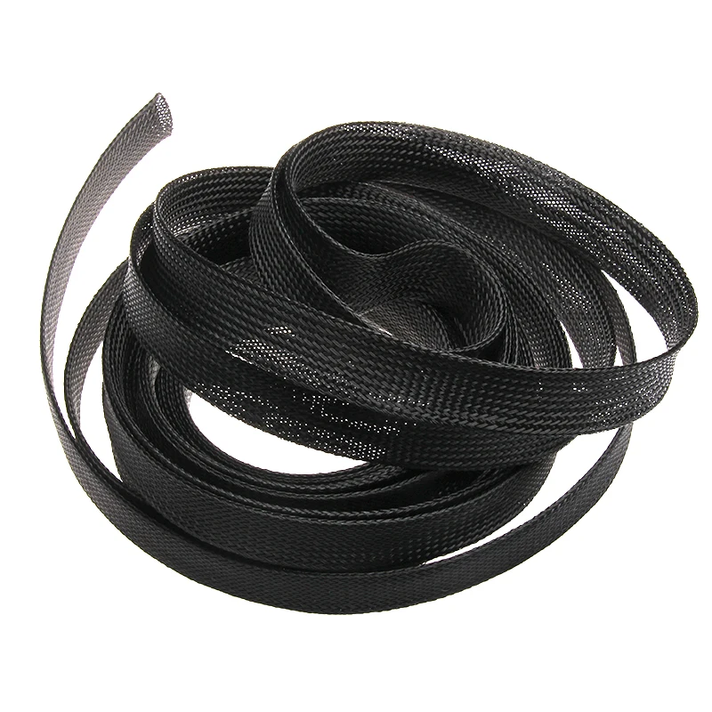 Dropship 1/5/10/50/M Black Insulated Braid Sleeving 2/4/6/8/10/12/15/20/25mm Tight PET Wire Cable Gland Protection Cable Sleeve image 4