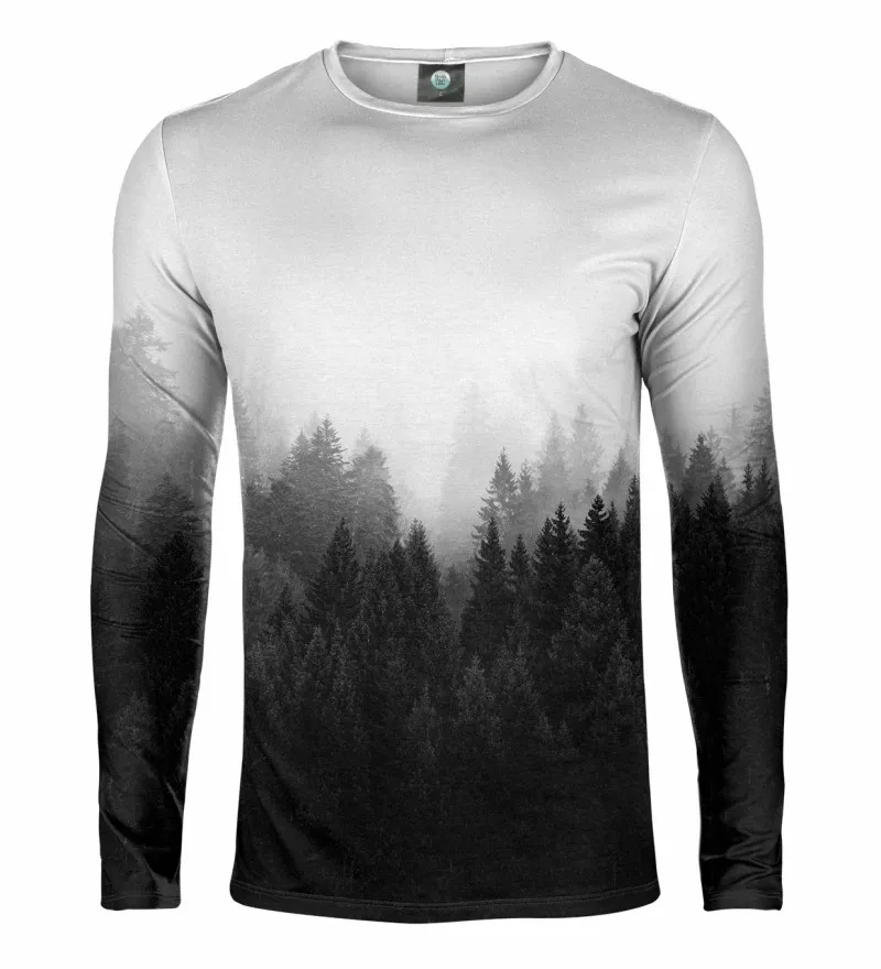 

Spring And Autumn Fashion Men's Long Sleeve T-shirt Abstract 3D Gradient Forest Printed Crew Neck Top Loose Casual Men Clothing