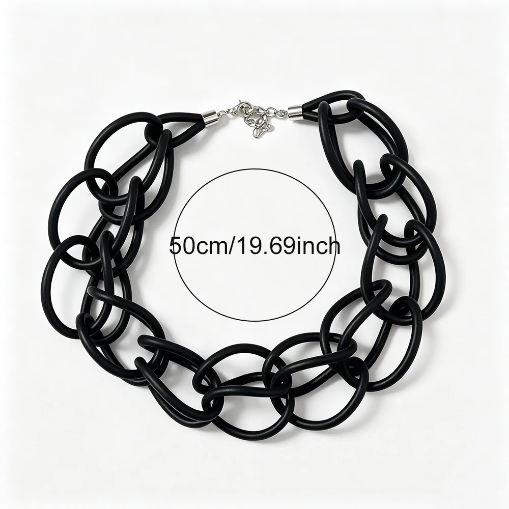 UKEBAY Neue Choker-Halskette für Damen, handgefertigtes Design, luxuriöse Pulloverkette, Gummi-Schmuck für Party, Gothic-Ethno-Halsketten – Detail 3