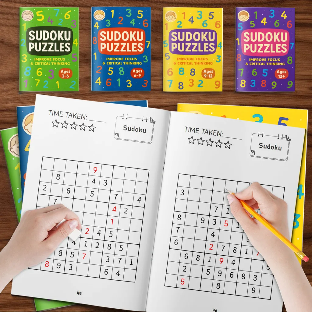 Children’s Sudoku,15th Edition 4-Book Progressive Set (Beginner→Challenge) |Children’s Sudoku Puzzle Books—Logic, Brain-Training