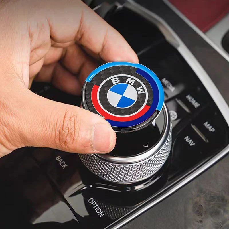 Car Decorative accessories Multimedia Knob Sticker For BMW M Emblem G20 G30 F10 F40 F44 F34 F30 G01 G02 G05 G06 G07 F25 F26 F07