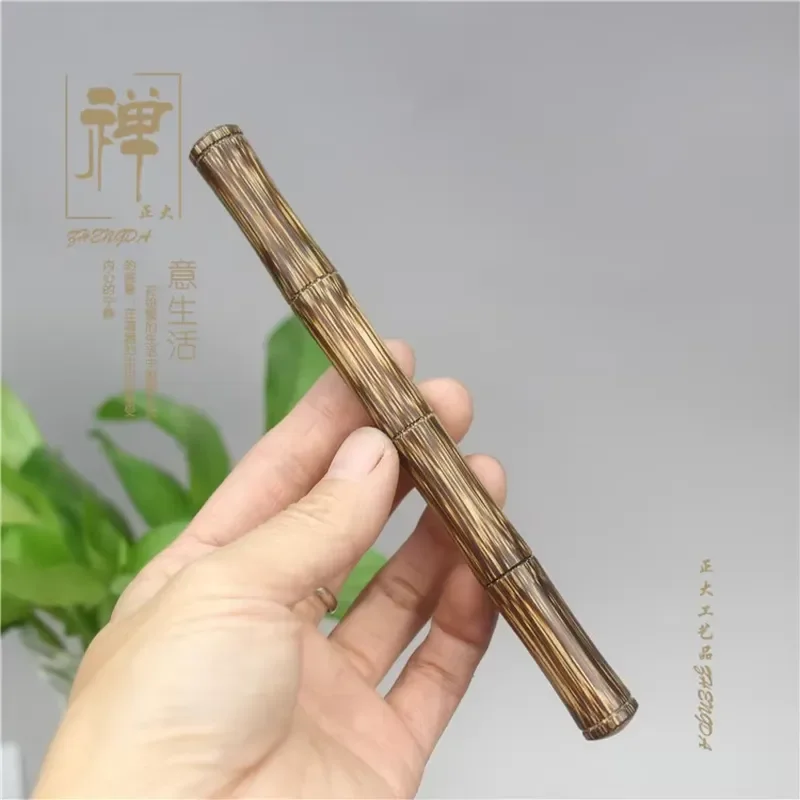Hot Handcrafted Bamboo Fountain Pen with Gold Trim F Nib for Calligraphy Practice Smooth Gel Ink Luxury Writing Tool Unique