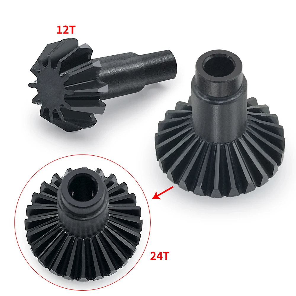 YEAHRUN 22/12T 24/12T 26/12T Steel Overdrive Underdrive Helical Gear for 1/18 RC Crawler Axial TRX4M Upgrade Accessories