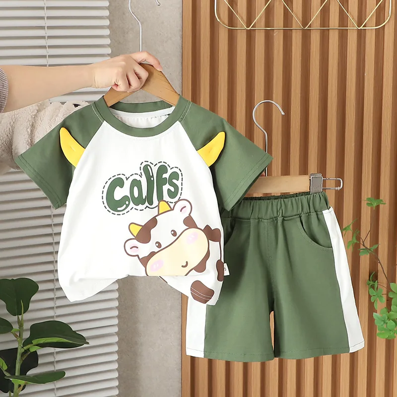 

New Summer Baby Boys Clothes Set Children Girls T-Shirt Shorts 2Pcs/Sets Kids Clothing Infant Cartoon Costume Toddler Tracksuits