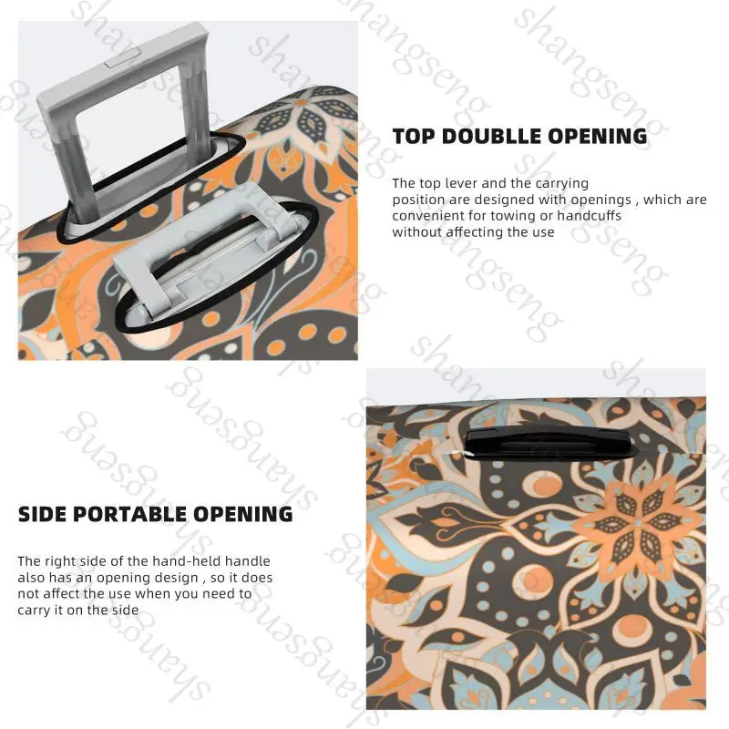 Pokrowiec ochronny na walizkę podróżną z motywem mandali, elastyczna ochrona, zmywalny pokrowiec na bagaż, rozmiar 18-32 cali