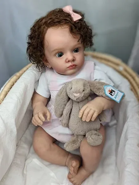 SINO-BB personalizado suministro limitado 26 pulgadas Reborn Baby Pippa fotos reales muñeca ya terminada con pelo enraizado a mano regalo de Navidad