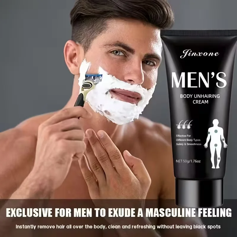 1Pcs/2Pcs/3Pcs Men's Hair Removal Cream, One Application Lasts for Three Months, 60g Men's Powerful Hair Removal Cream, Instant Hair Removal, Does Not Irritate the Skin, Smooth and Residue-Free, Semi-Permanent Hair Removal, Suitable for Hair Removal on the Face, Lips, Armpits, Legs, Arms, and Private Areas, Unisex