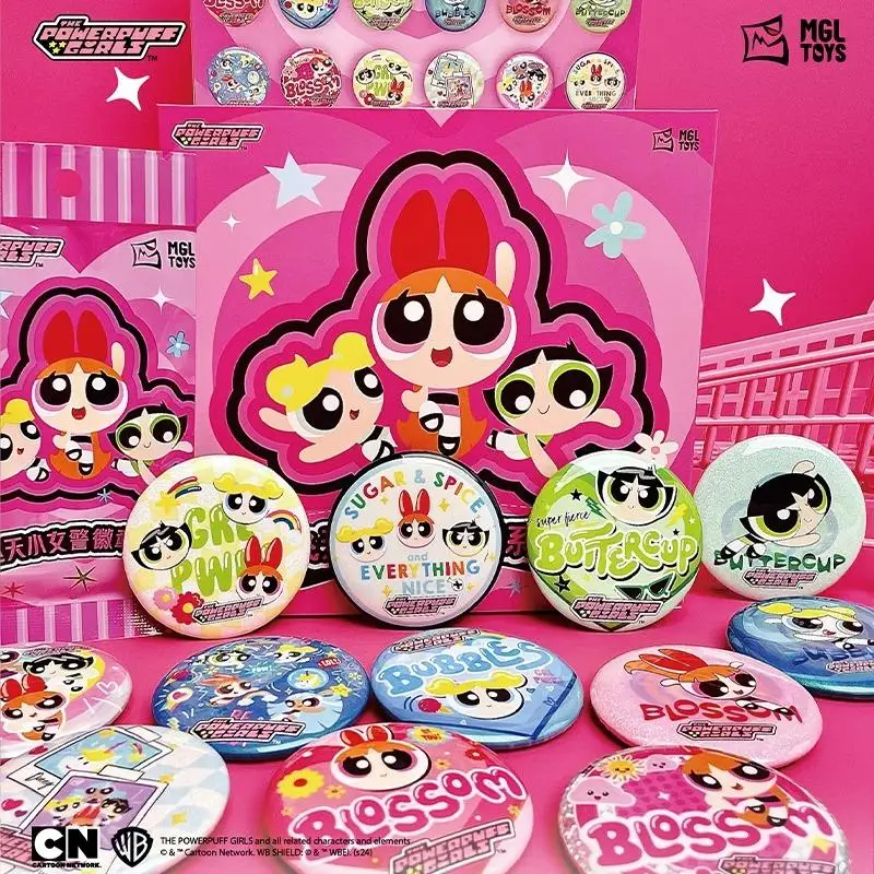 

Official Cartoon Network Powerpuff Girls - Blossom Bubbles Buttercup Tin Badge Set (Licensed Enamel Pin)