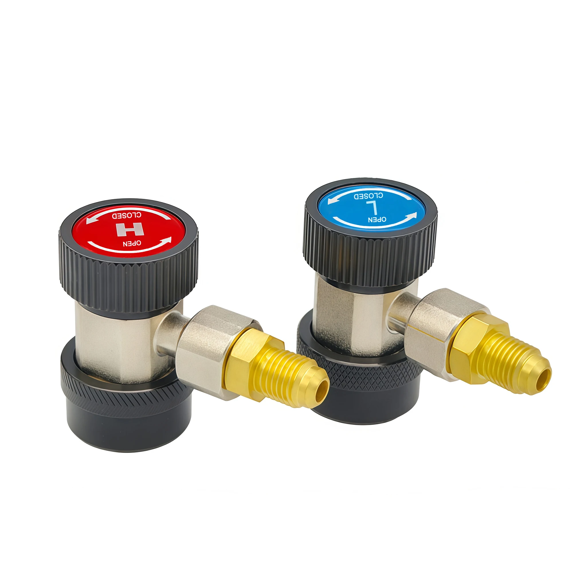 Freon R134a Zylinderadapter Gasinjektor Einstellbarer Niederspannungsanschluss Schnellverschluss-Schlauchadapter Klimaanlagen-Installation