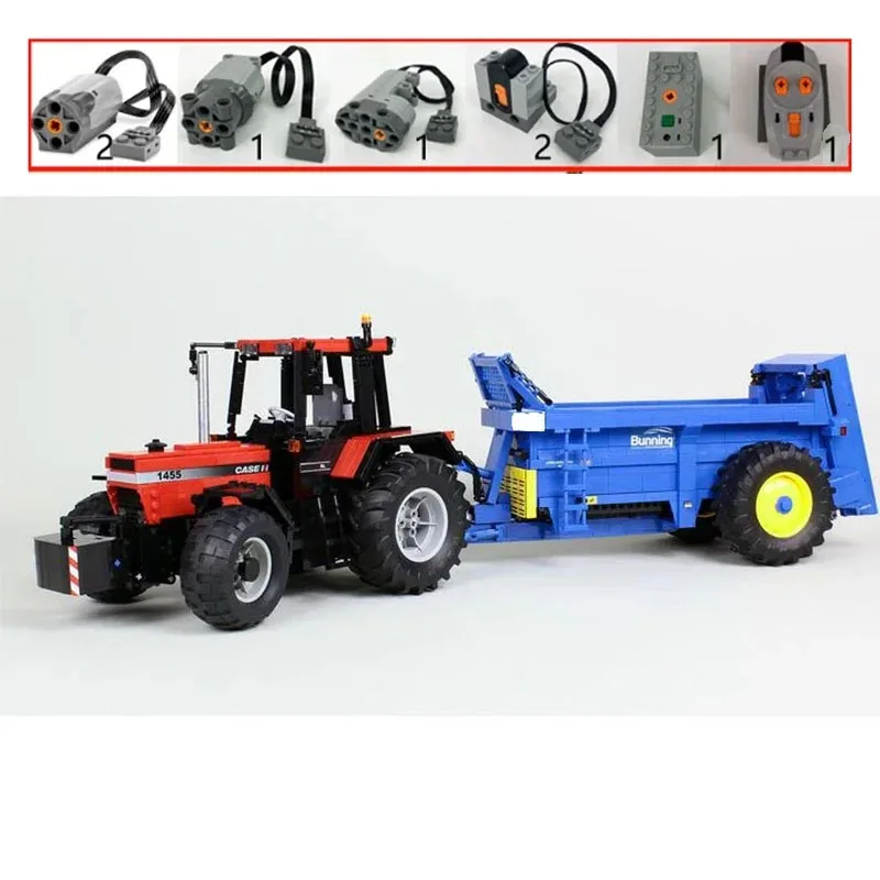 

2021 NEW 1:17 Scale Model of Case IH Farm Tractor Building Block Moc-54812 Truck Remote Assembly Toy Model Boy's Birthday Gift