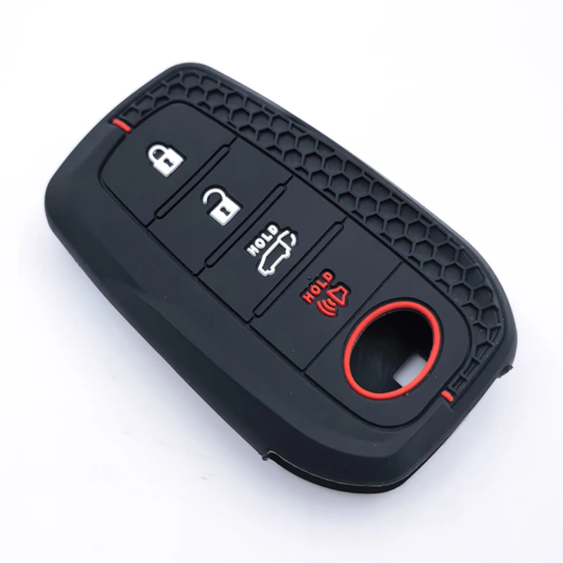 

3-кнопочный силиконовый автомобильный брелок для ключей для Toyota CHR Hilux Fortuner Land Cruiser 200 Camry Corolla Crown RAV4 Highland