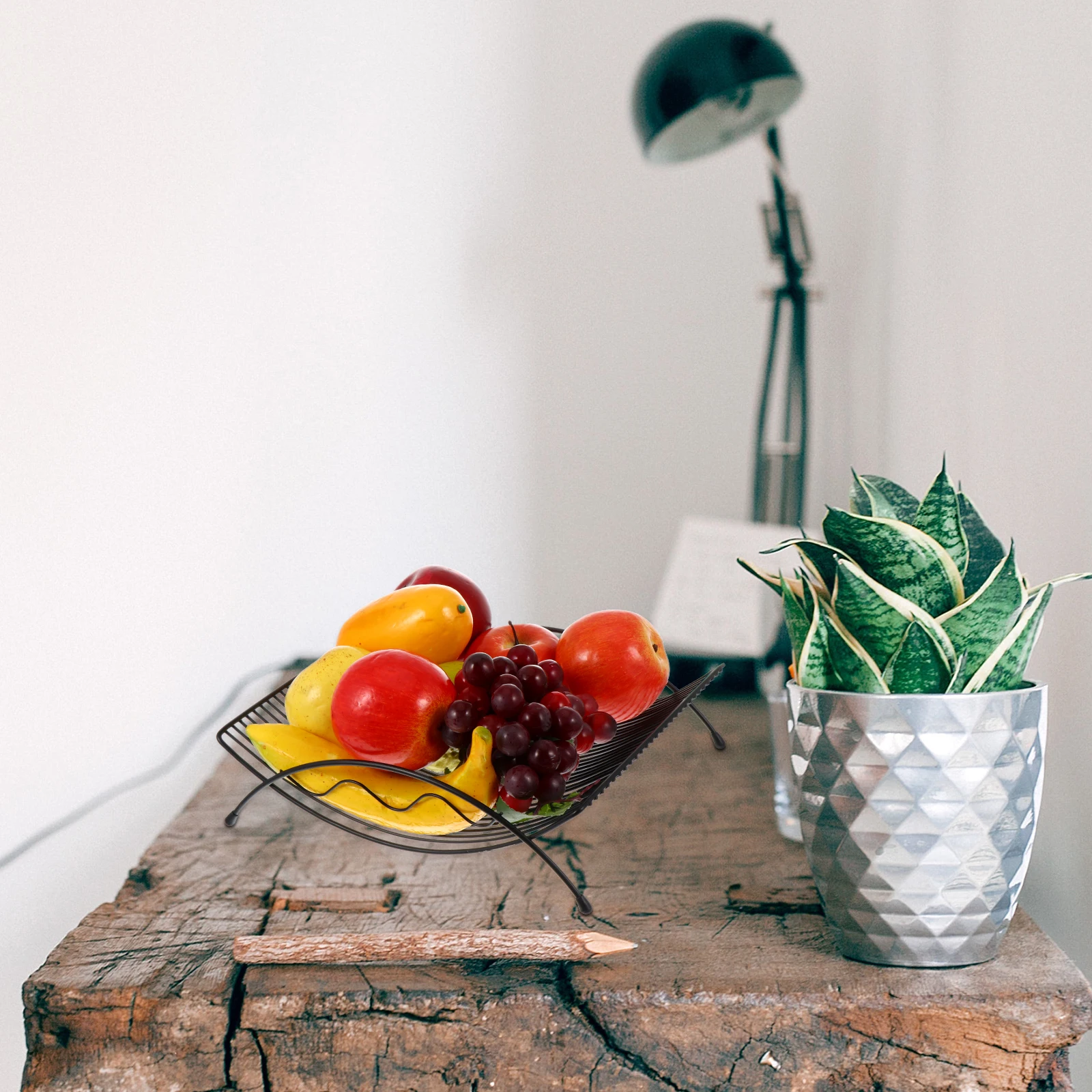 

Iron Fruit Basket Safe Long Lasting Strong Rust Resistance Compact Easy Use Store Snack Holder Vintage Natural Storage