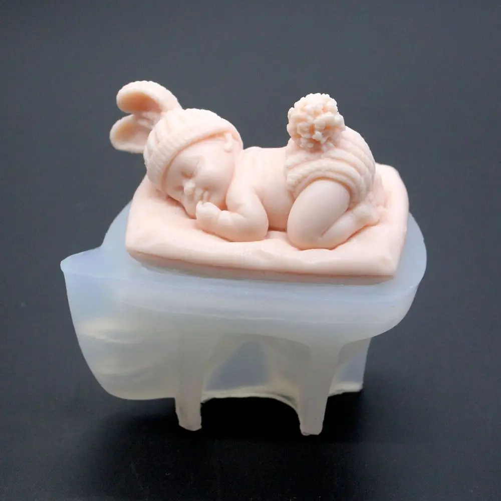 Resin Decorating Tool Sleeping Baby Shape Cute Baby Silicone Mold Sugar Mold Mold Newborn Mold