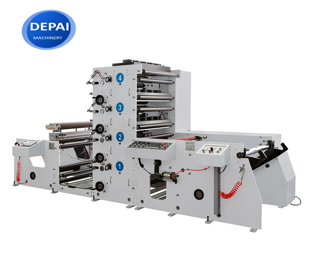 High Quality Multi Colour Stack Type Flexo Label Printing Machine With Slitting Unit