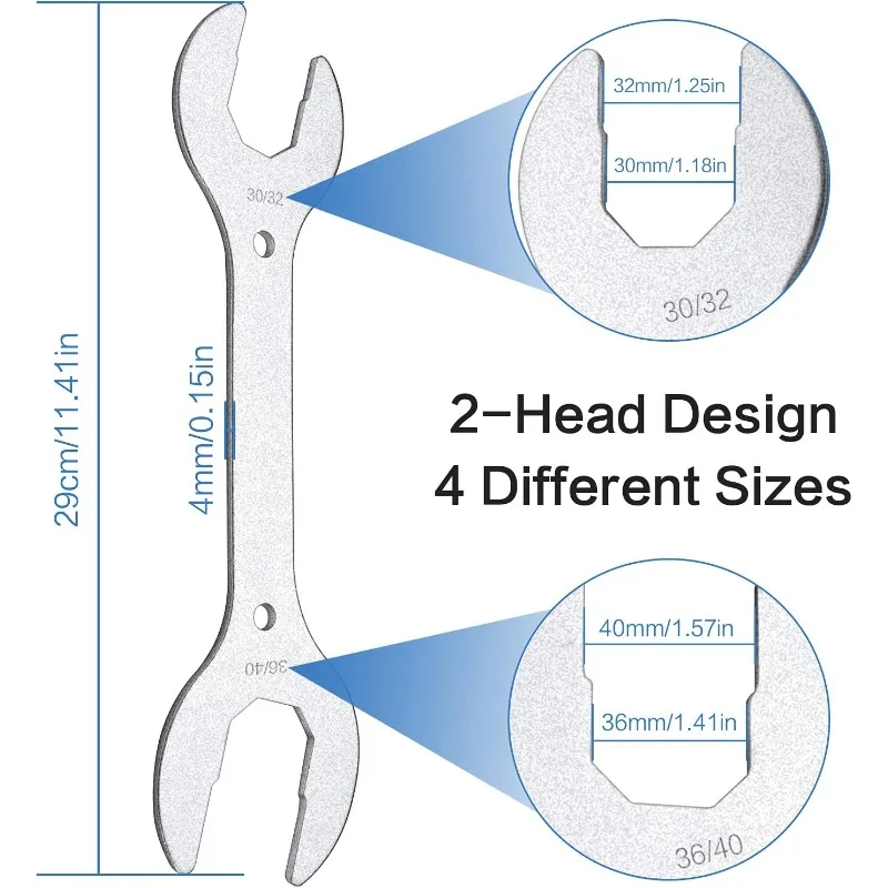 30/32/36/40mm Wrench Universal Multi-Size Spanner Bike Headset  Tool for Bicycle Scooter Repair Hot Selling