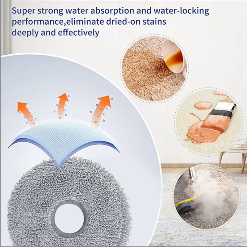 ABRG-support pour tissu de vadrouille + tampon de vadrouille lavable de remplacement gris et blanc pour aspirateur Robot XIAOMI MIJIA M30 PRO / C107