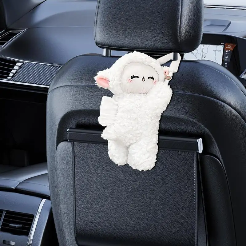Caja de pañuelos de animales para coche, dispensador de pañuelos con cremallera de oveja, servilletero de animales blanco, caja de pañuelos de dibujos animados para automoción