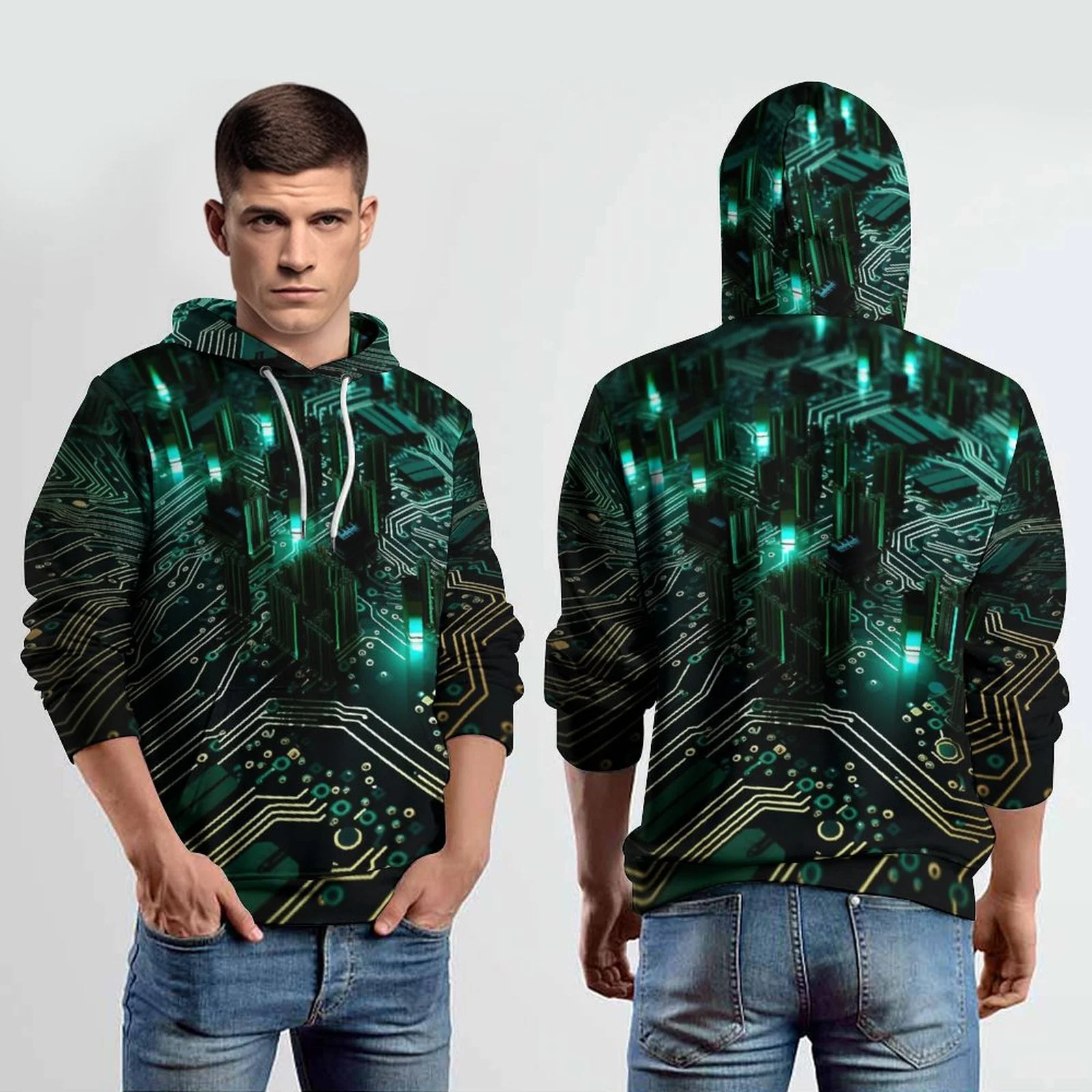 2023 men's casual Multiple patterns 3D personalized customization, multiple printed hoodies, autumn and winter fashion casual