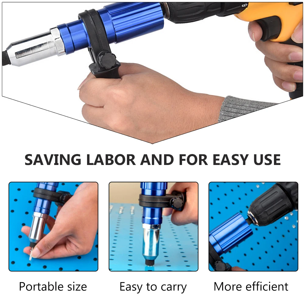 1Set Electric Rivet Adapter Professional Heavy Duty Drill Attachable Insert Nut Tool for Aviation Navigation Manufacturing