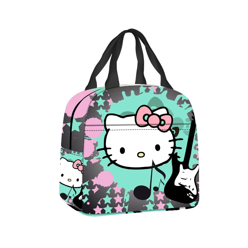 Sanrio-bolsas de almuerzo de Hello Kitty para estudiantes, caja de comida portátil, bolsas de Picnic para acampar, bolsas de congelador impermeables