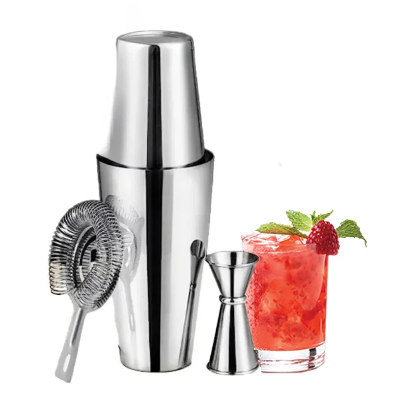 

Mixer Cocktail Set 4Pcs Boston Shaker Bar Kit with 18oz 28oz Mixing Tin Double Jigger Strainer