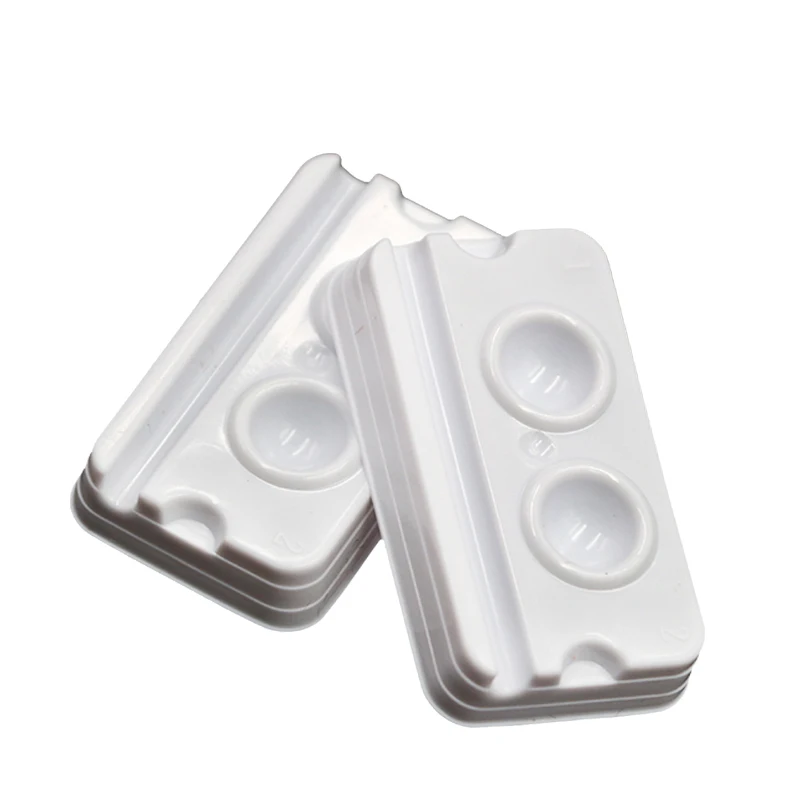 100pcs 2 Slots Mixing Plate Disposable Bonding Resin Adhesive Plastic Palette Watering Stain Powder Mixing Tool for Dental Lab