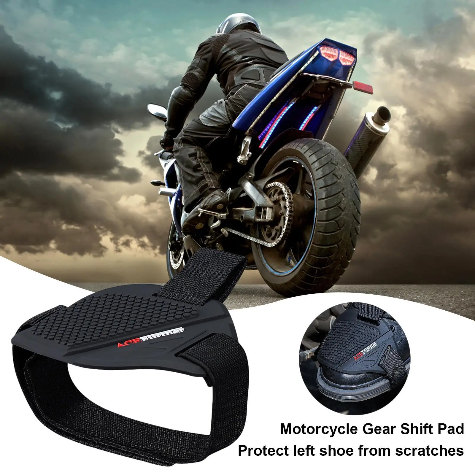 Motorcycle Shift Pad Cover Anti-Slip Gear Shoes Cover Rubber Boot Adjustable Shifter Shield-Anti-Slip Shoe Protection Accessorie