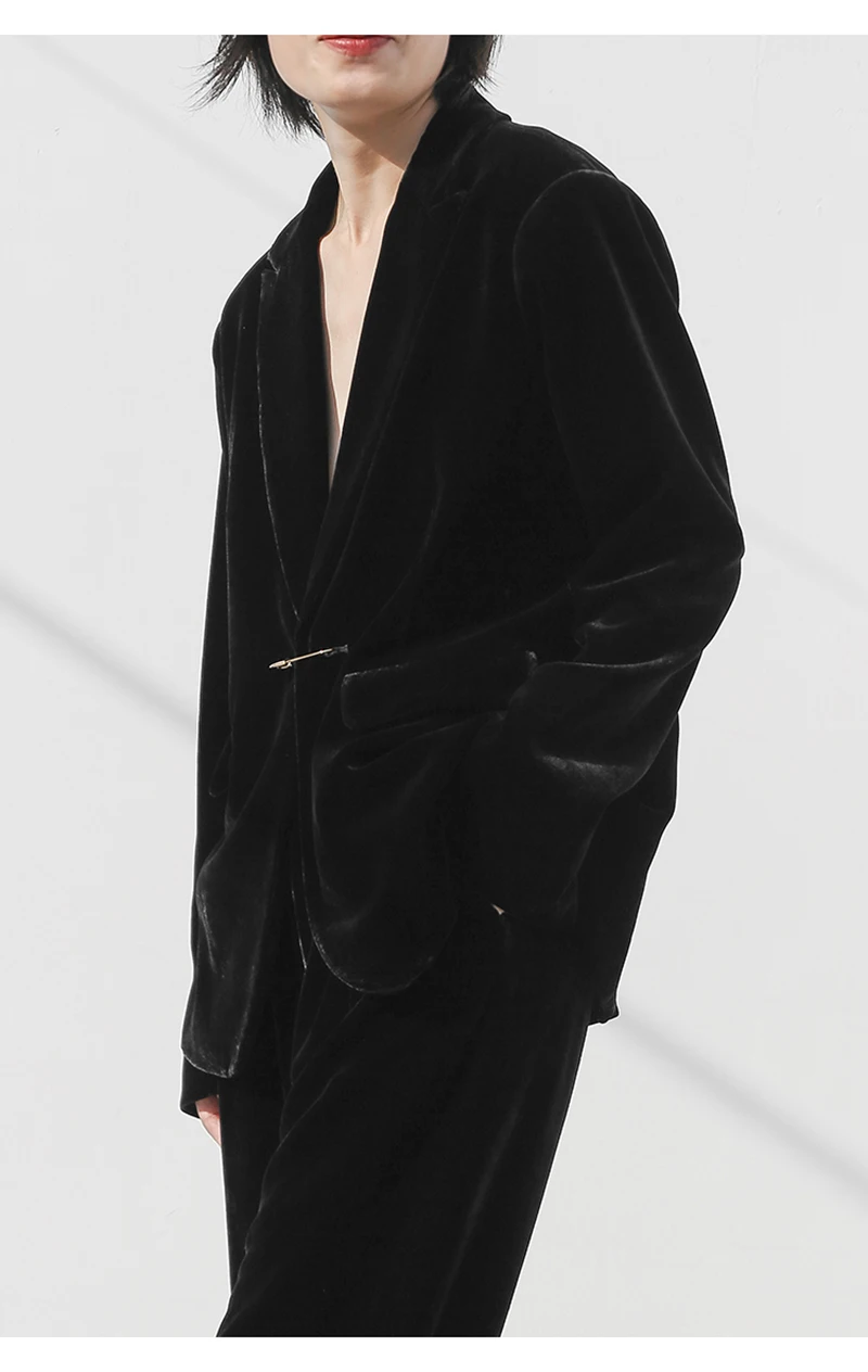 Fengbaoyu Luxury Style Silk Velvet Women's Suit Elegant and Fashionable Business Casual Soft and Lustrous Coat