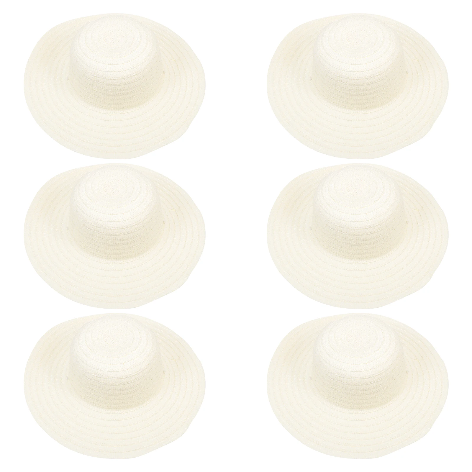 

6 Pcs Painted Blank Hat Parent-child Diy Kids Crafts Painting Accessory Children Straw Hats