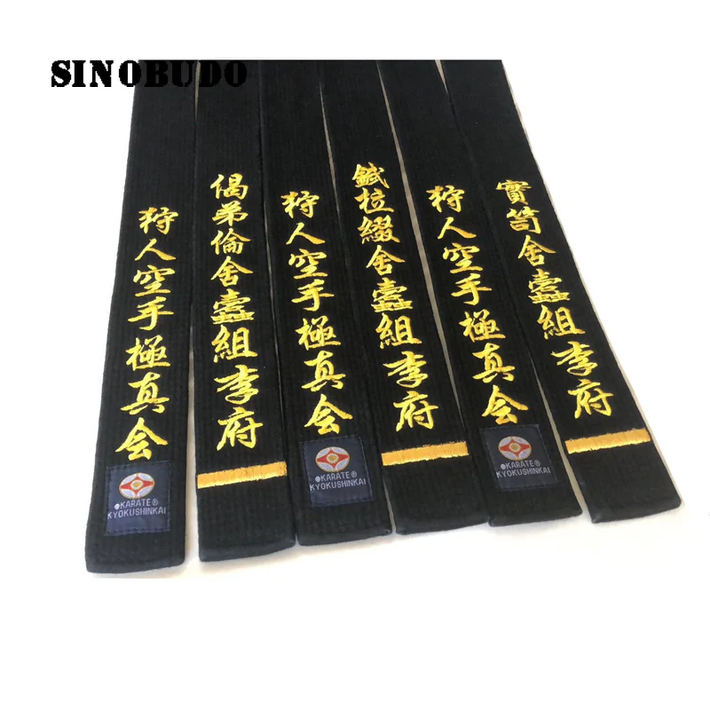 5cm Taekwondo Embroidery Belt Martial Arts Judo 100% Cotton Adult Child  Taekwondo Kyokushin Embroid Belts ITF Belt Embroidery