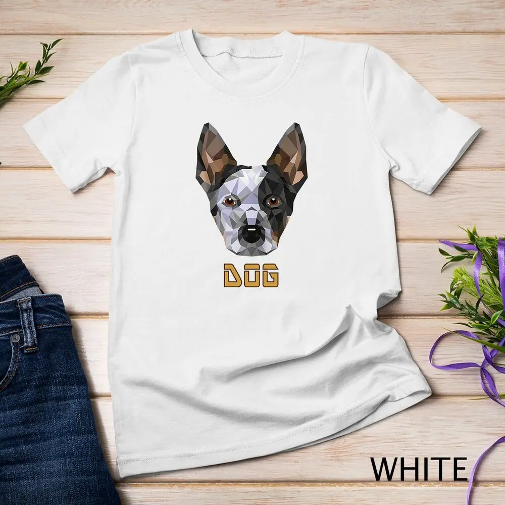 

Cute Geometric Blue Heeler Australian Cattle Dog Zip Tee Unisex T-shirt Men's and women's T-shirts