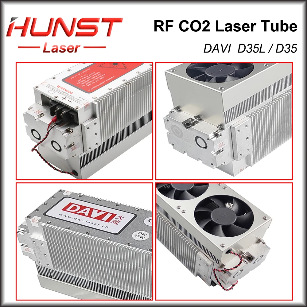 Hunst 10600nm 40W Radio Frequency Laser DAVI Co2 RF Laser Source D35 10.6um for Co2 Laser Marking & Engraving Machine