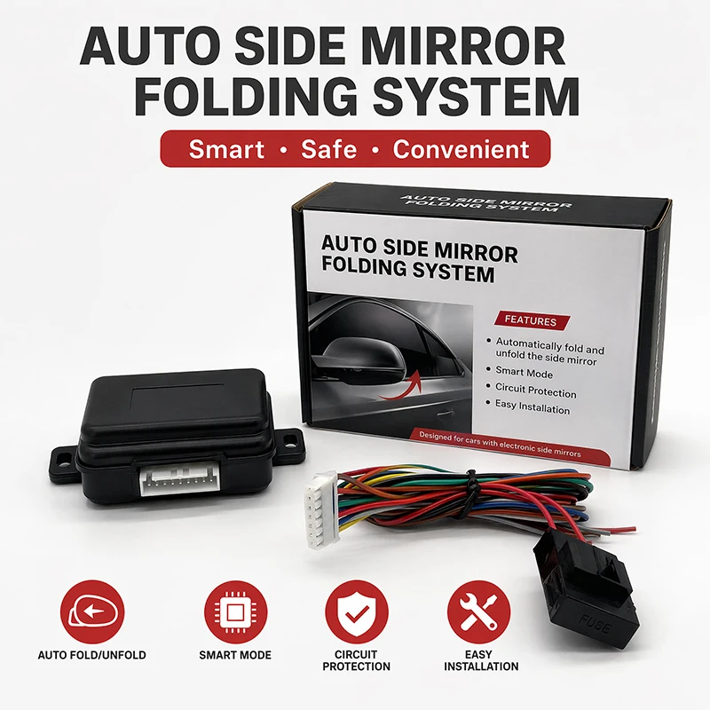 12V Automobile Rearview Mirror Folding Controller universal Automatic Folding, Refitting and Upgrading Remote Lock Control Syste