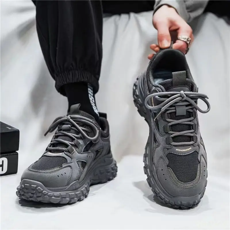 

Men's Spring Breathable Mesh Sneakers Trendy Thick Bottom Anti slip Wear resistant Casual Simple Comfortable Trendy Shoes
