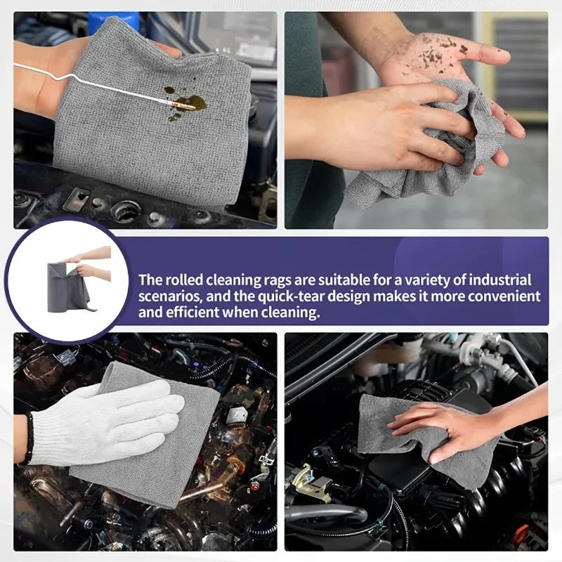 50 PCS/Roll Ultra-Fine Fiber Cleaning Cloth, Highly Absorbent Non Shedding Wet Wipes, Reusable, Suitable for Households and Cars