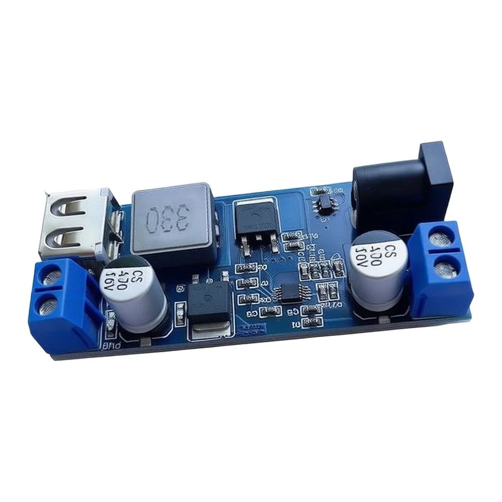 High Current 5A DC-DC Module 9V-36V Input to 5.2V Output for Charging USB A and Supported Compact 63x27x10mm Design