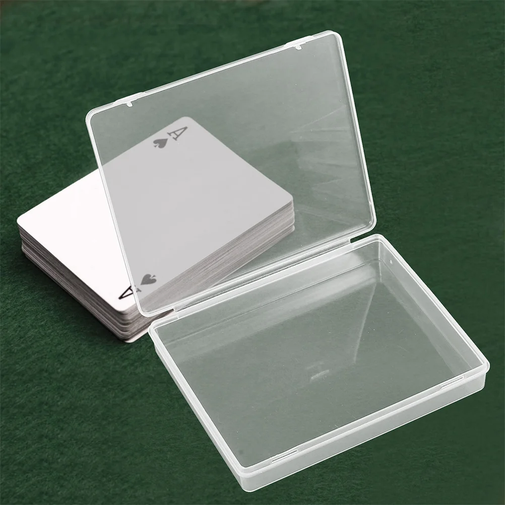 

10Pcs Poker Card Box Rectangle Plastic Storage Case Transparent Lid Small Storage Organizer for Cards Trinkets Jewelry