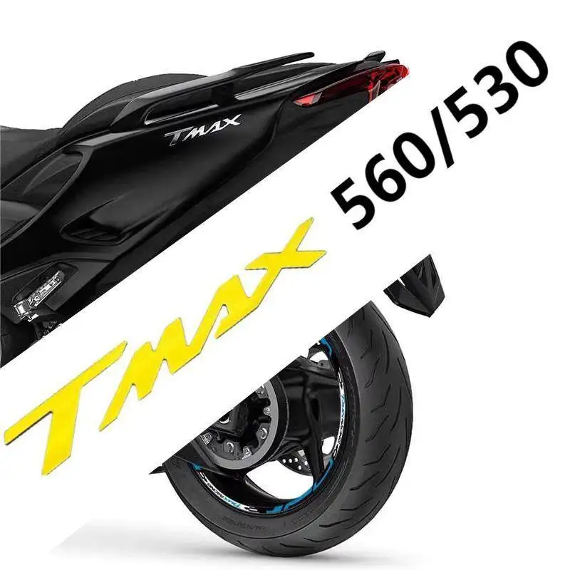 オートバイのホイールリム,ストライプテープ,防水,変更ステッカー,ハブステッカー,Tmax 500, 530, 560,新品