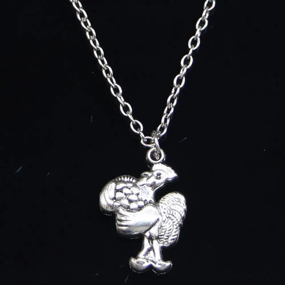 20pcs New Fashion Necklace 23x15mm cock rooster Pendants Short Long Women Men Colar Gift Jewelry Choker